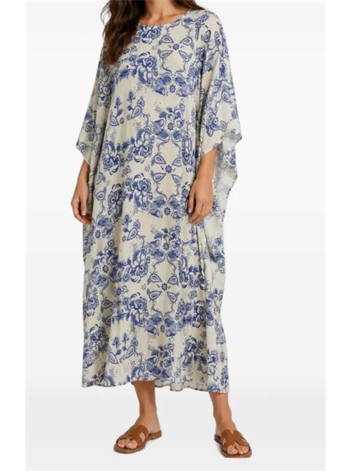 abito lungo con maniche a kimono e stampa a sciarpa Liu Jo | CA6380TS555.P9652